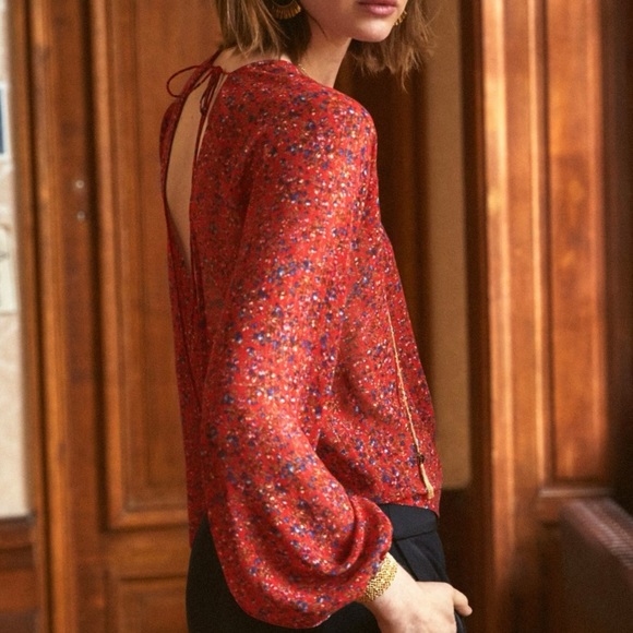 Sezane Floral Print Blouse NWT - Picture 4 of 5